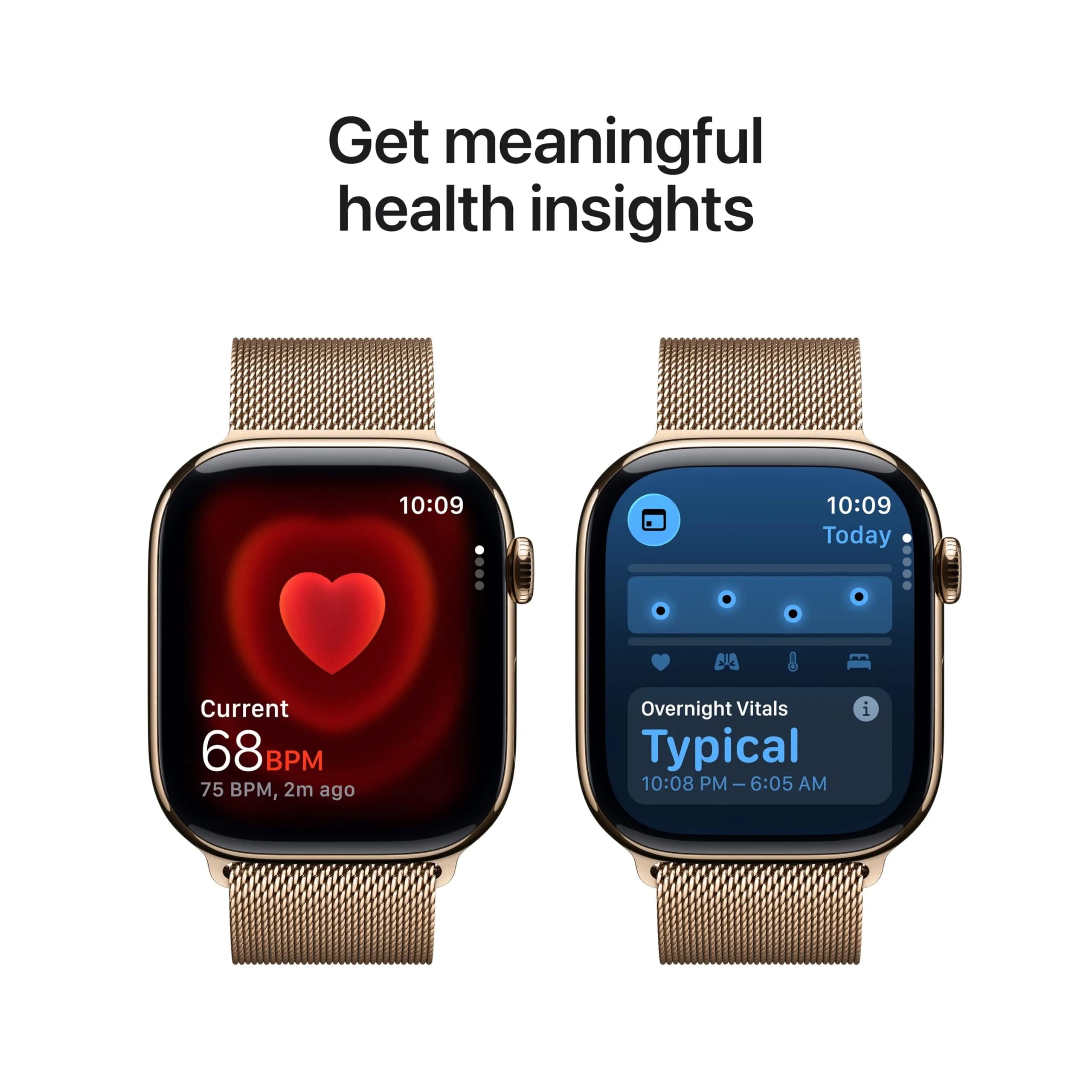 Apple Watch Series 11 GPS + Cellular 46mm Gold Titanium Smartwatch with Gold Milanese Loop | Health Monitoring & Fitness Tracking - view 4