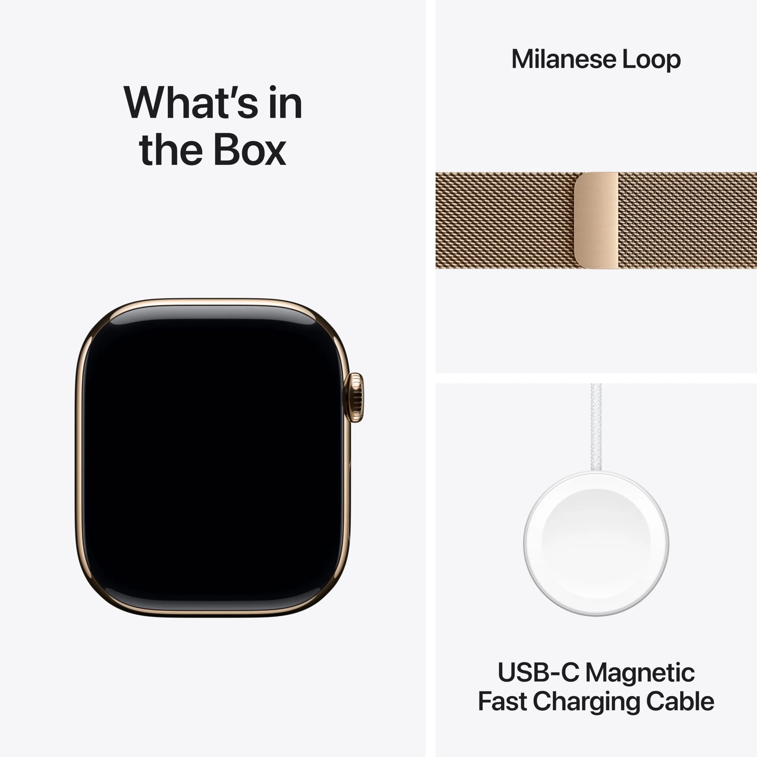 Apple Watch Series 11 GPS + Cellular 46mm Gold Titanium Smartwatch with Gold Milanese Loop | Health Monitoring & Fitness Tracking - view 6