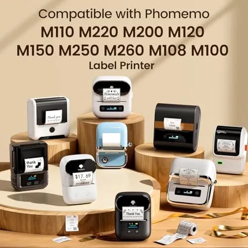Phomemo M110 Thermal Labels 40x30mm (1.57"x1.18") Black on White, 6 Rolls | Professional Grade Labels for Small Business thumbnail 4