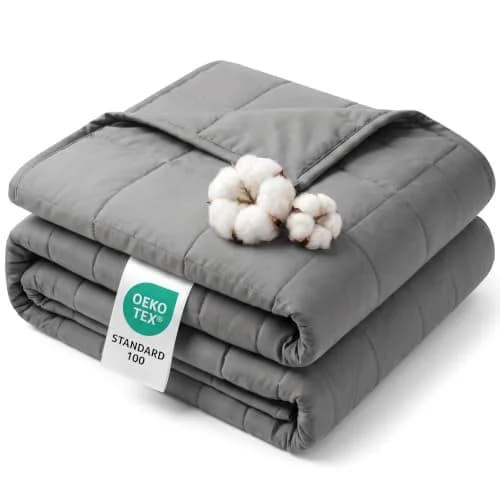 Smart Queen Weighted Blanket for Adults, 10lbs 48x72, Machine Washable, Grey | All-Season Heavy Bedding thumbnail 1