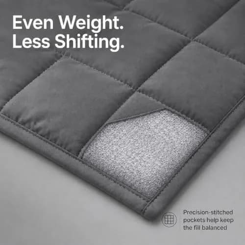 Smart Queen Weighted Blanket for Adults, 10lbs 48x72, Machine Washable, Grey | All-Season Heavy Bedding thumbnail 4