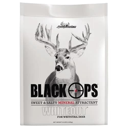 Ani-Logics Outdoors Black Ops Whiteout Granular Deer Mineral 6.5 lbs | Sweet & Salty Attractant for Whitetails thumbnail 1