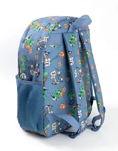Minecraft Kids Backpack | Creeper Zombie Cartoon Design | 22.7L | Zip & Hook Closure thumbnail 3