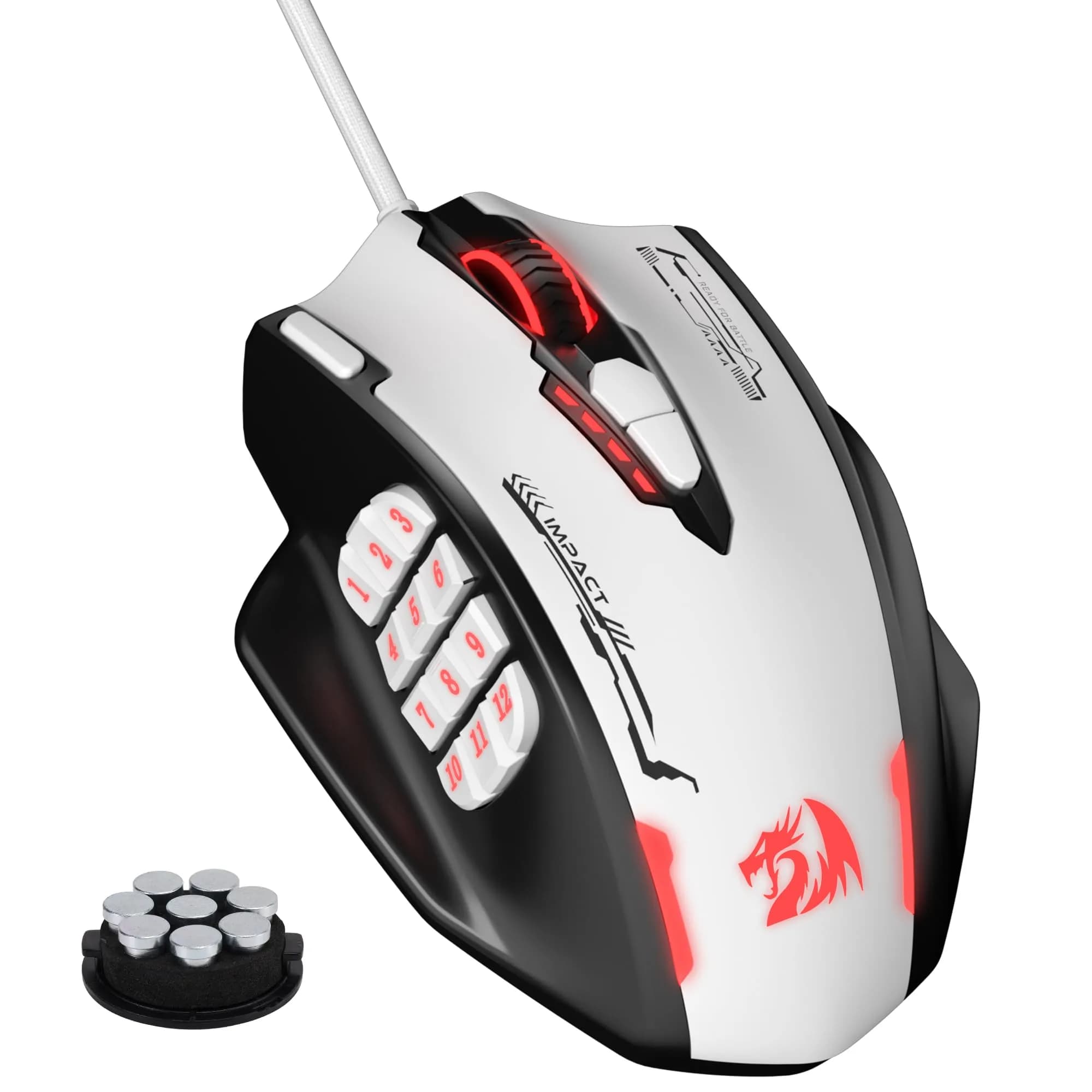 Redragon M908 Impact Wired RGB MMO Gaming Mouse 12 MMO Side Buttons | 24000 DPI Optical Sensor
