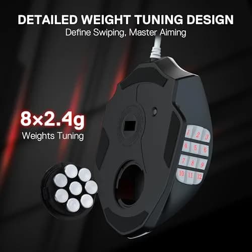 Redragon M908 Impact Wired RGB MMO Gaming Mouse 12 MMO Side Buttons | 24000 DPI Optical Sensor thumbnail 5