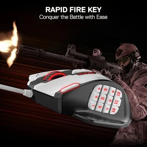 Redragon M908 Impact Wired RGB MMO Gaming Mouse 12 MMO Side Buttons | 24000 DPI Optical Sensor thumbnail 3