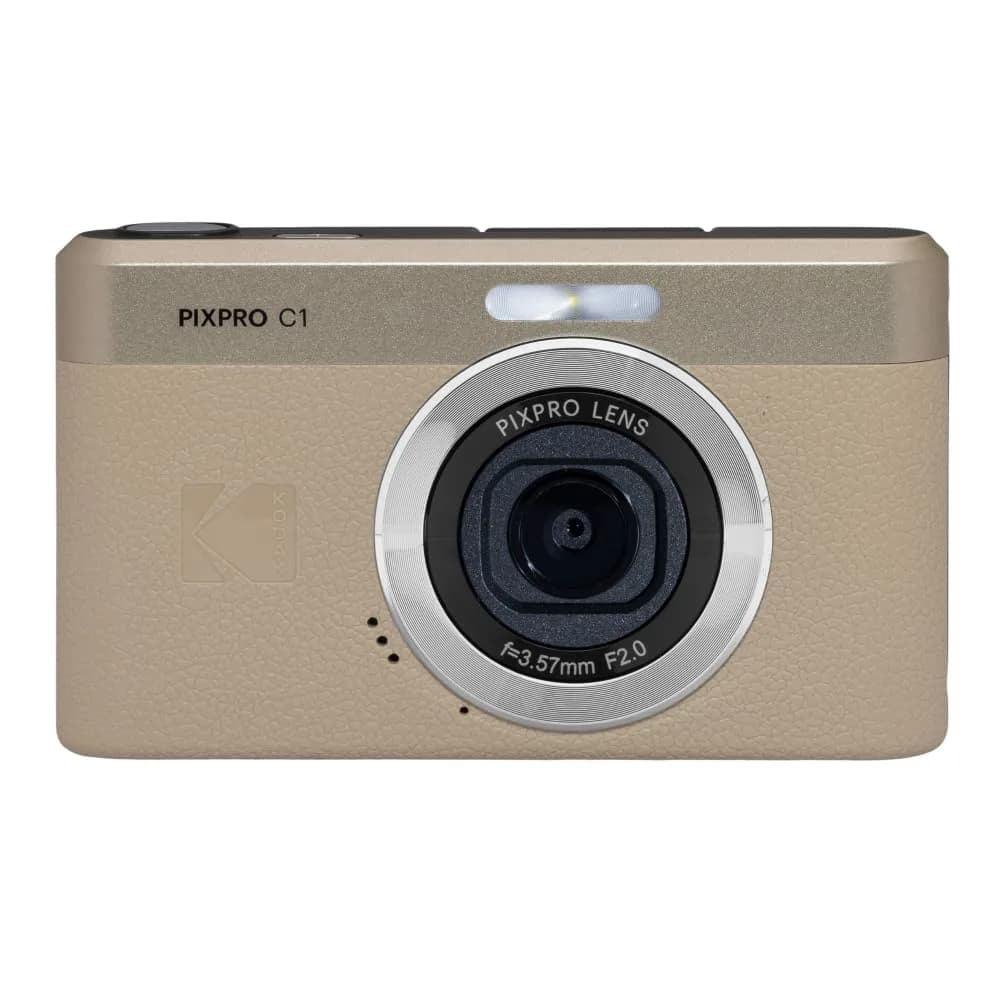 Kodak PIXPRO C1 Digital Camera, 13MP Compact Point & Shoot with 4X Optical Zoom, 180 Degree Flip Screen, 1080p HD Video, Black — Tan