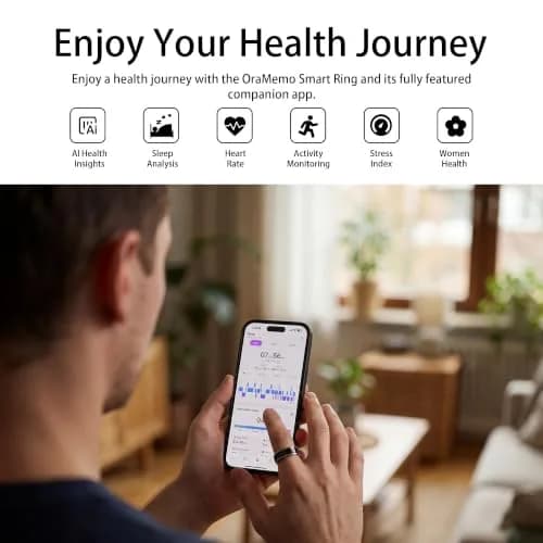 OraMemo Smart Ring 1.0 | Fitness & Wellness Tracker, 7-8 Days Battery, Waterproof, Titanium, Size 12 thumbnail 4