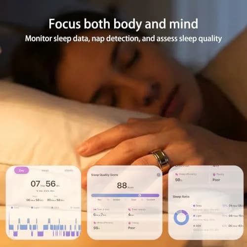 OraMemo Smart Ring 1.0 | Fitness & Wellness Tracker, 7-8 Days Battery, Waterproof, Titanium, Size 12 thumbnail 5