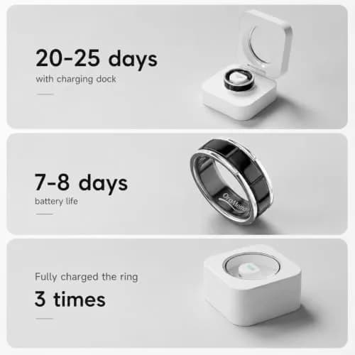 OraMemo Smart Ring 1.0 | Fitness & Wellness Tracker, 7-8 Days Battery, Waterproof, Titanium, Size 12 thumbnail 7