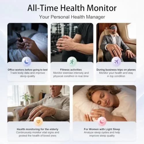 OraMemo Smart Ring 1.0 | Fitness & Wellness Tracker, 7-8 Days Battery, Waterproof, Titanium, Size 12 thumbnail 3