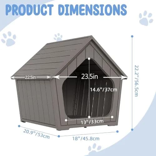 Fancyango Small Dog House Weatherproof Indoor Outdoor | Sturdy Plastic Shelter for Small Dogs thumbnail 4