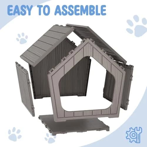 Fancyango Small Dog House Weatherproof Indoor Outdoor | Sturdy Plastic Shelter for Small Dogs thumbnail 5