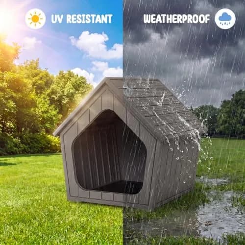 Fancyango Small Dog House Weatherproof Indoor Outdoor | Sturdy Plastic Shelter for Small Dogs thumbnail 6