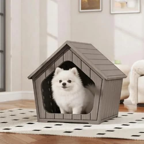 Fancyango Small Dog House Weatherproof Indoor Outdoor | Sturdy Plastic Shelter for Small Dogs thumbnail 2