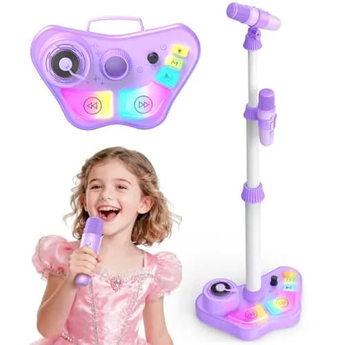 FunforFun! Kids Karaoke Machine with Wireless Mic & LED Lights | Rechargeable, Bluetooth, for Ages 3-8 thumbnail 1