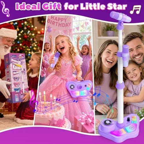 FunforFun! Kids Karaoke Machine with Wireless Mic & LED Lights | Rechargeable, Bluetooth, for Ages 3-8 thumbnail 8