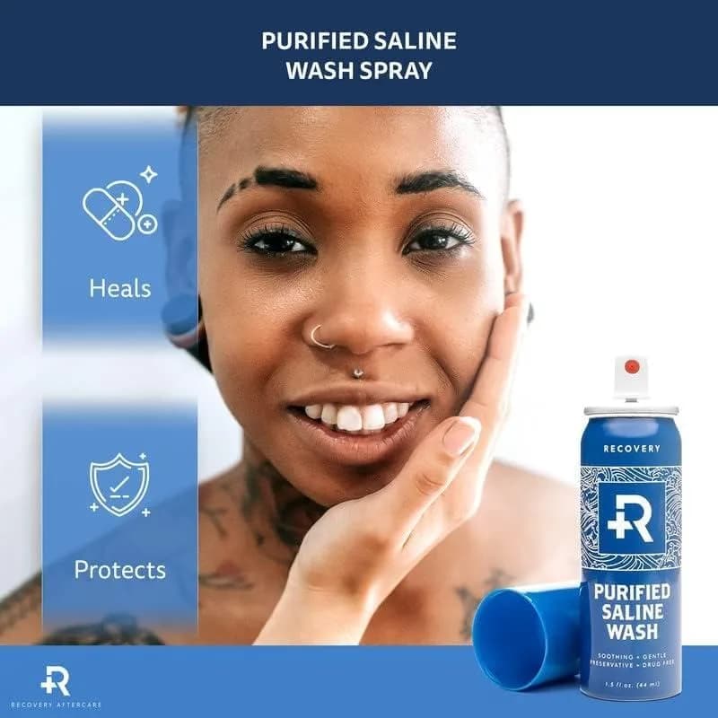 Recovery Aftercare Piercing Saline Spray 1.5 Fl Oz | Supports Healing & Safety with 24 Cans thumbnail 2