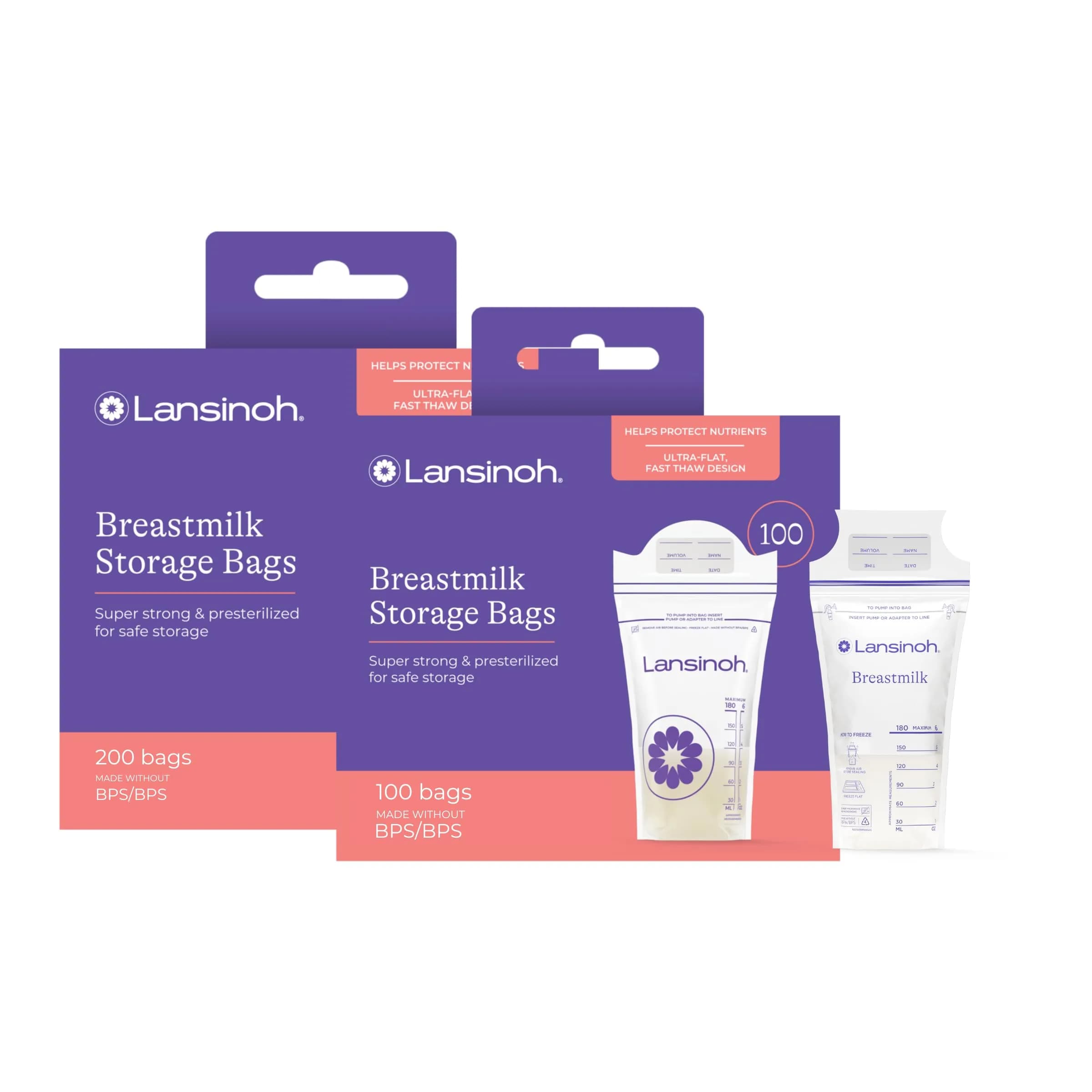 Lansinoh Breastmilk Storage Bags 6oz (177ml) | Superior Strength & Stretch for Pumping Moms