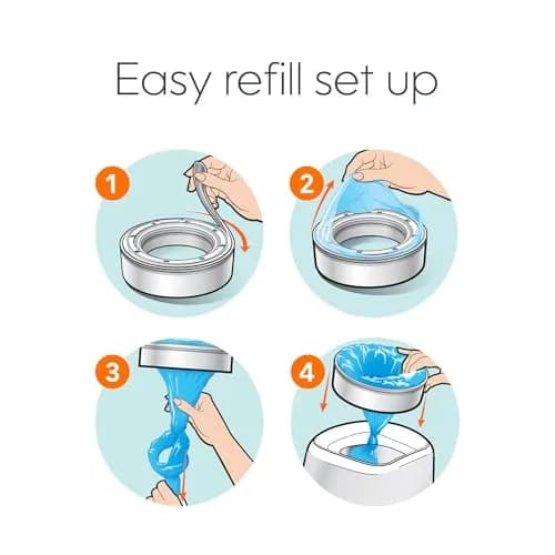 Diaper Genie Unscented Refill Bags 240 Count (Pack of 1) | Max Odor Lock for Diaper Pails thumbnail 3
