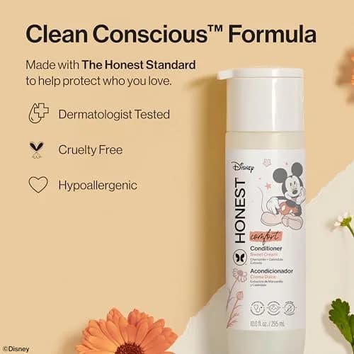 The Honest Company Disney Mickey Mouse Comfort Sweet Cream Conditioner 295ml (10 Fl Oz) | Tear-Free Formula for All Hair Types thumbnail 5