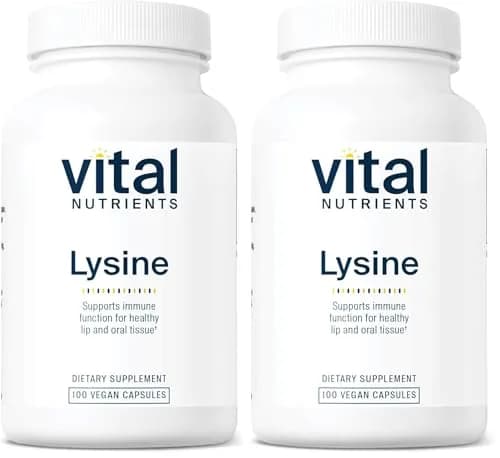 Vital Nutrients Lysine | Lysine Supplement Supports Healthy Lip and Oral Tissue | Immune Support Promotes Calcium Absorption | Gluten, Dairy, Soy Free | Non-GMO | 100 Capsules (Pack of 2) thumbnail 1