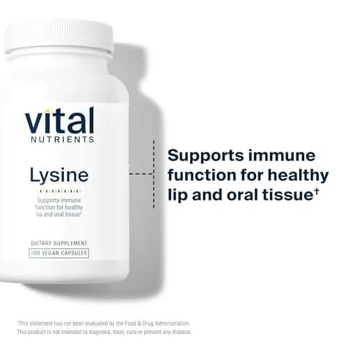 Vital Nutrients Lysine | Lysine Supplement Supports Healthy Lip and Oral Tissue | Immune Support Promotes Calcium Absorption | Gluten, Dairy, Soy Free | Non-GMO | 100 Capsules (Pack of 2) thumbnail 3