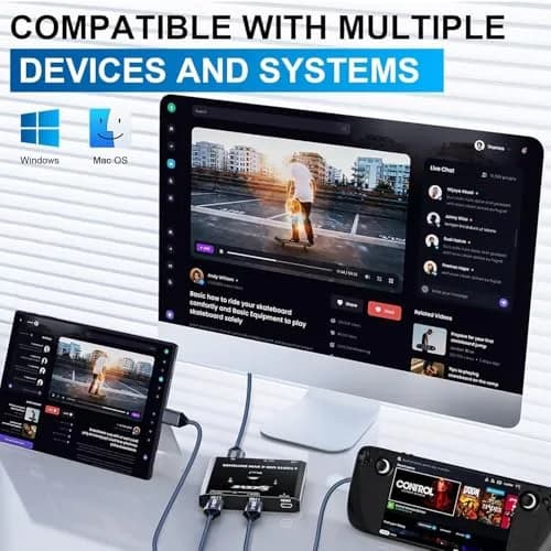 MLEEDA USB C KVM Switch 4K@60Hz for 2 Laptops | Share HDMI Monitor & Keyboard Mouse thumbnail 8