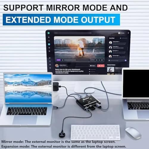 MLEEDA USB C KVM Switch 4K@60Hz for 2 Laptops | Share HDMI Monitor & Keyboard Mouse thumbnail 3