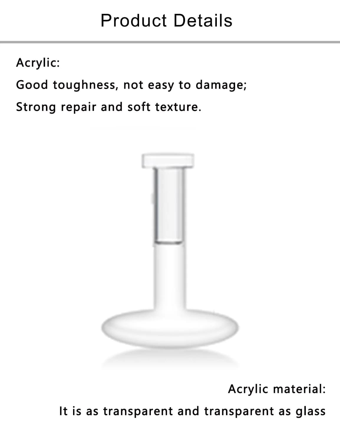Lcolyoli Clear Nose Studs Retainers 18G (1.0mm) 8mm Length | Invisible Piercing Jewelry for Work & Sports - view 3