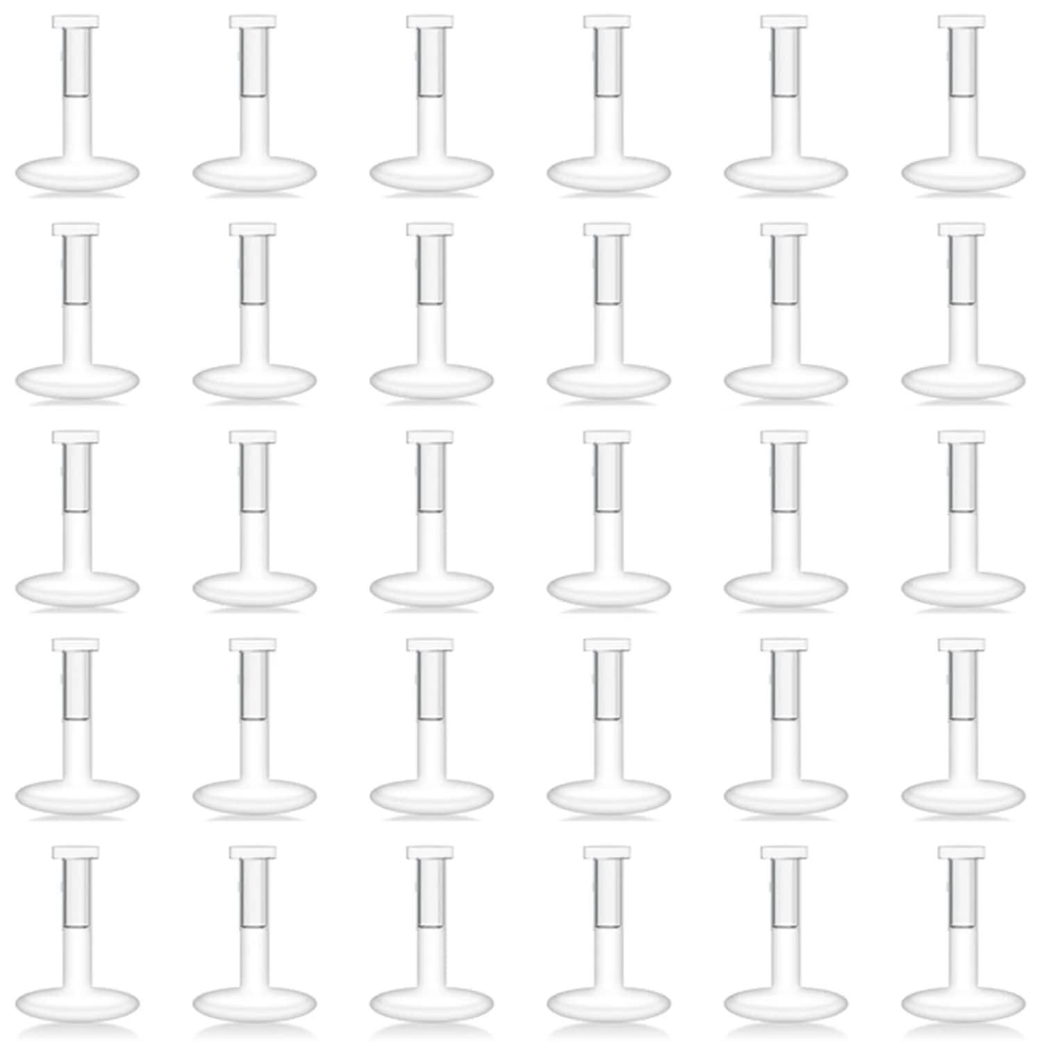 Lcolyoli Clear Nose Studs & Lip Rings 30PCS 18G | Retainers for Work, Surgery, MRI — Flat Top-30Pcs-18G-1/4"