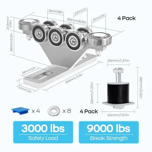 LookFox 6+2 Wheel Hoist Trolley with Limiter, Anti-Lock & Anti-Fall | Heavy-Duty Material Handling Equipment thumbnail 5