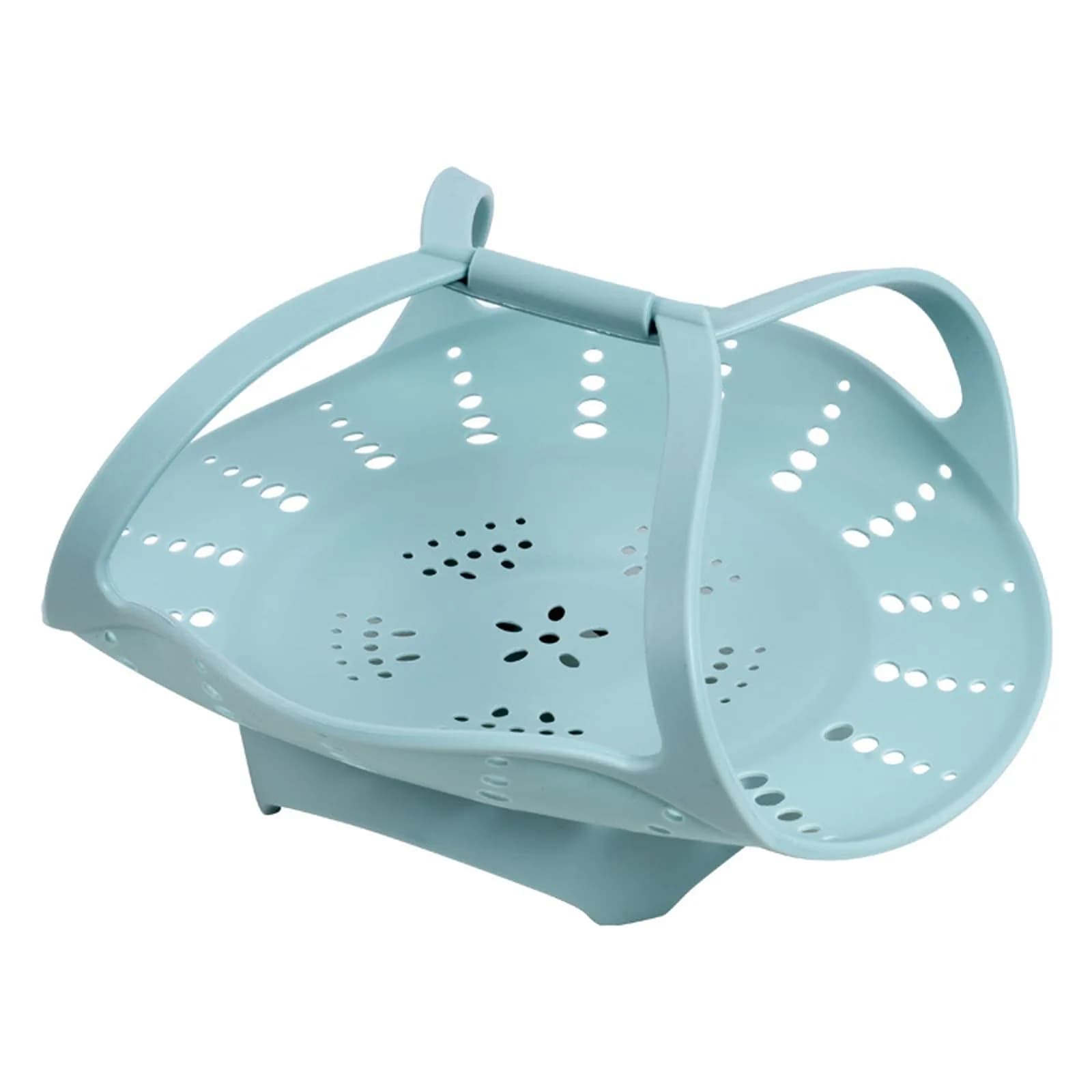 Vbvbip Collapsible Silicone Steamer Basket Small Size | Foldable Microwave Safe Kitchen Essential — Blue