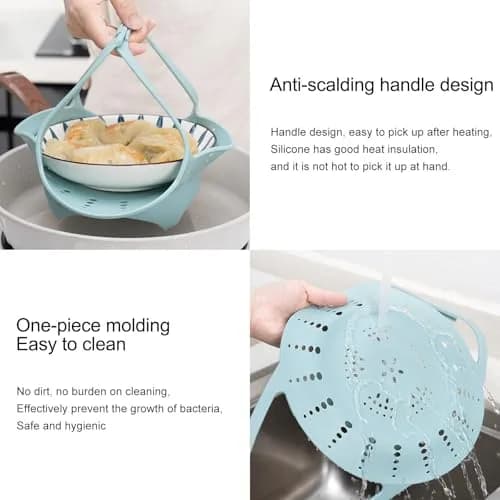 Vbvbip Collapsible Silicone Steamer Basket Small Size | Foldable Microwave Safe Kitchen Essential thumbnail 4