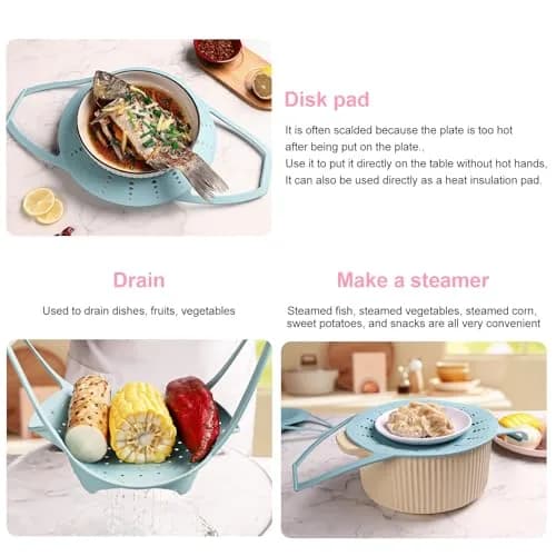 Vbvbip Collapsible Silicone Steamer Basket Small Size | Foldable Microwave Safe Kitchen Essential thumbnail 5