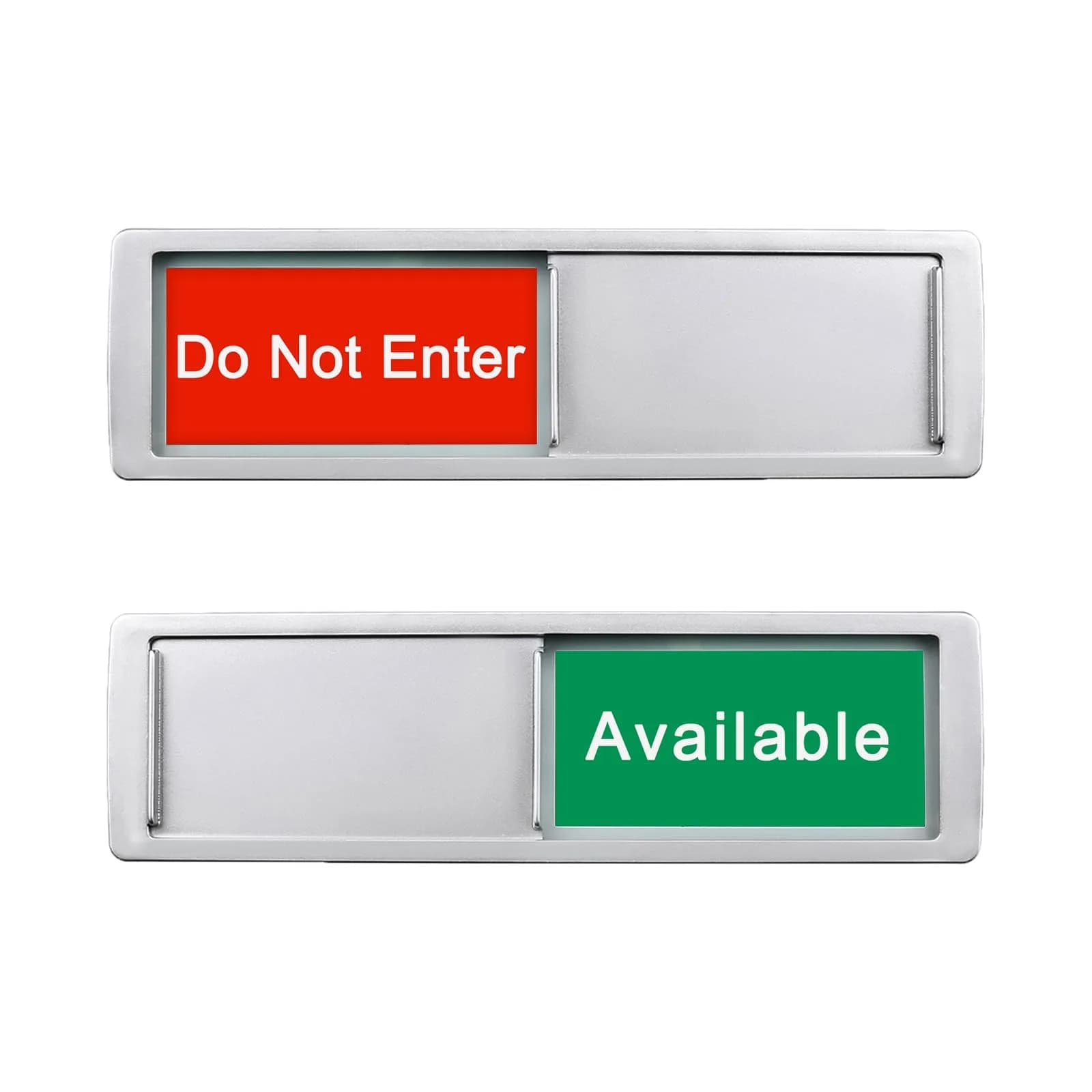 LoYinLo 'Do Not Enter' Silver Slider Sign 18cm x 5cm | Clear Privacy Indicator for Offices and Homes - main product image