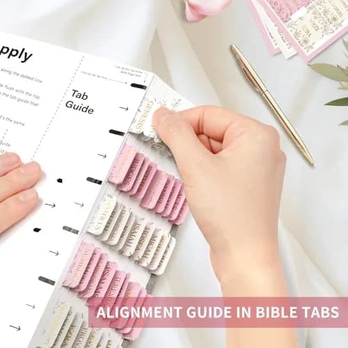 Taja Bible Tabs, 75 Large Print Index Tabs for Old & New Testament, Sketch Floral | Boho-Inspired Design thumbnail 5
