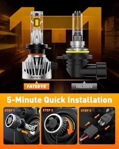 FateEye H7 Fog Light Bulb 60000LM | Super Bright 130W Fan, 6500K White, Pack of 2 thumbnail 4