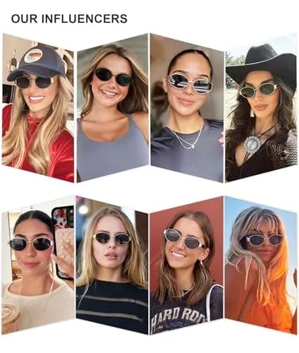 SOJOS Retro Oval Sunglasses for Women Trendy Classic 80s 90s Shades SJ1256 | UV400 Protection, Metal Frame, Versatile Style thumbnail 2