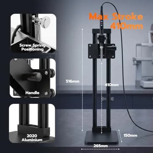 3DZWMAN Vertical Heat Press Machine with M2-M8 Heat Set Tips & Brass Inserts | 410mm Insertion Height, 2kg (4.4lb) thumbnail 5
