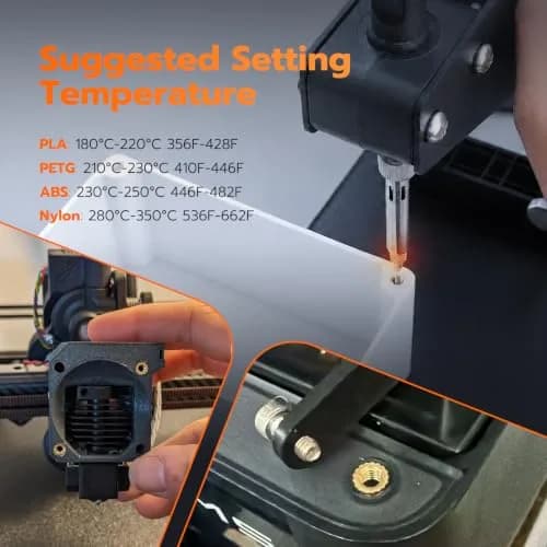 3DZWMAN Vertical Heat Press Machine with M2-M8 Heat Set Tips & Brass Inserts | 410mm Insertion Height, 2kg (4.4lb) thumbnail 6