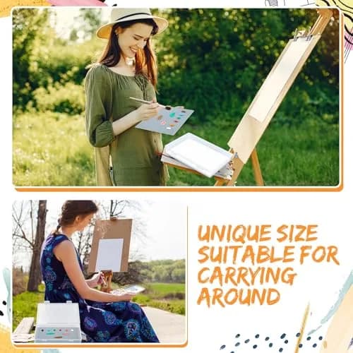 Nuanchu Glass Oil Paint Palette with Airtight Lid 34.8 cm x 24 cm (13.7" x 9.4") | Grey Tempered Glass for Oil, Acrylic, Watercolor thumbnail 7