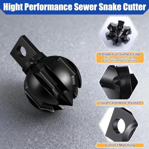 Enhon 1.2" Spiral Root Cutter Attachment for Drain Augers, 4.3 cm (1.77") Black | Fits 1.5–3" Pipes, Clears Scale & Small Roots thumbnail 3