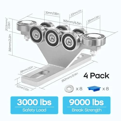 LookFox 6+2 Wheel Hoist Trolley,Anti-Lock&Anti-Fall, 4pack Unistrut Trolley | Heavy-Duty Material Handling thumbnail 4