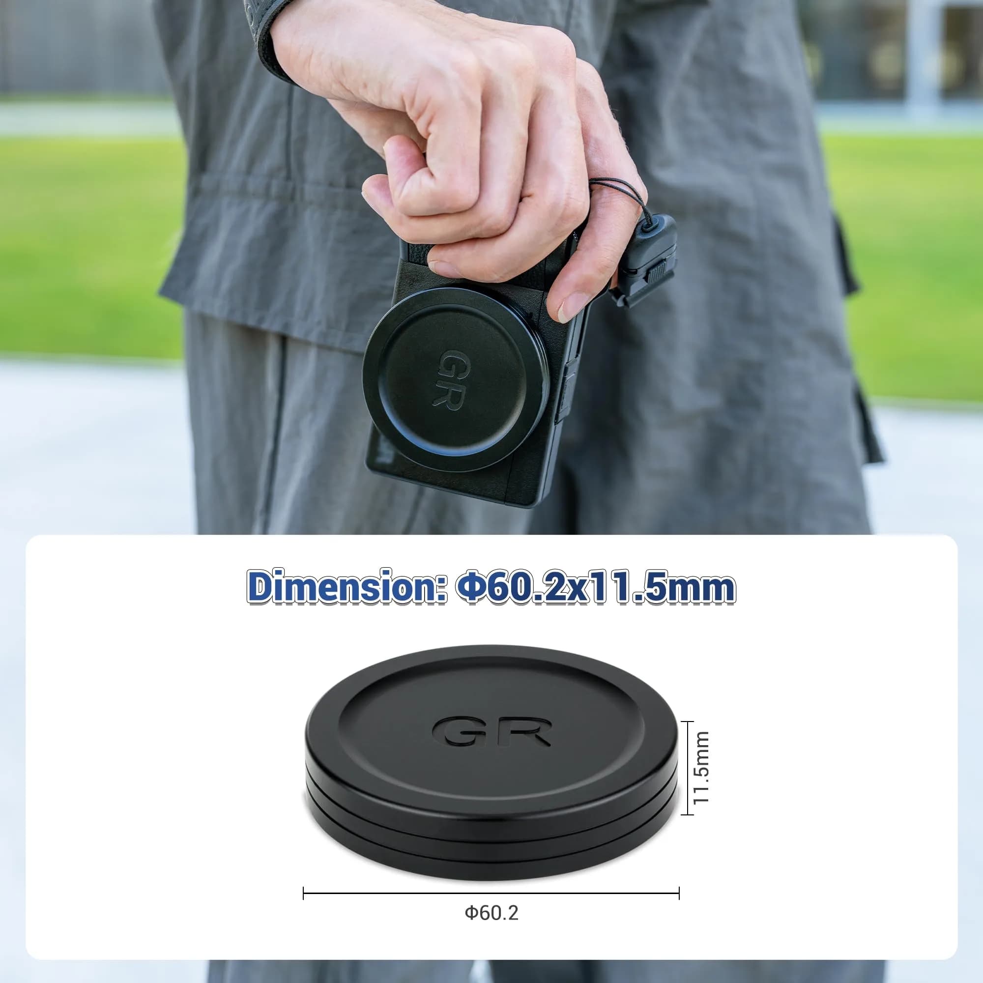 JJC Aluminum Lens Cap for Ricoh GR IV HDF Monochrome | 1.7cm (0.67in) Lens Protector - view 5