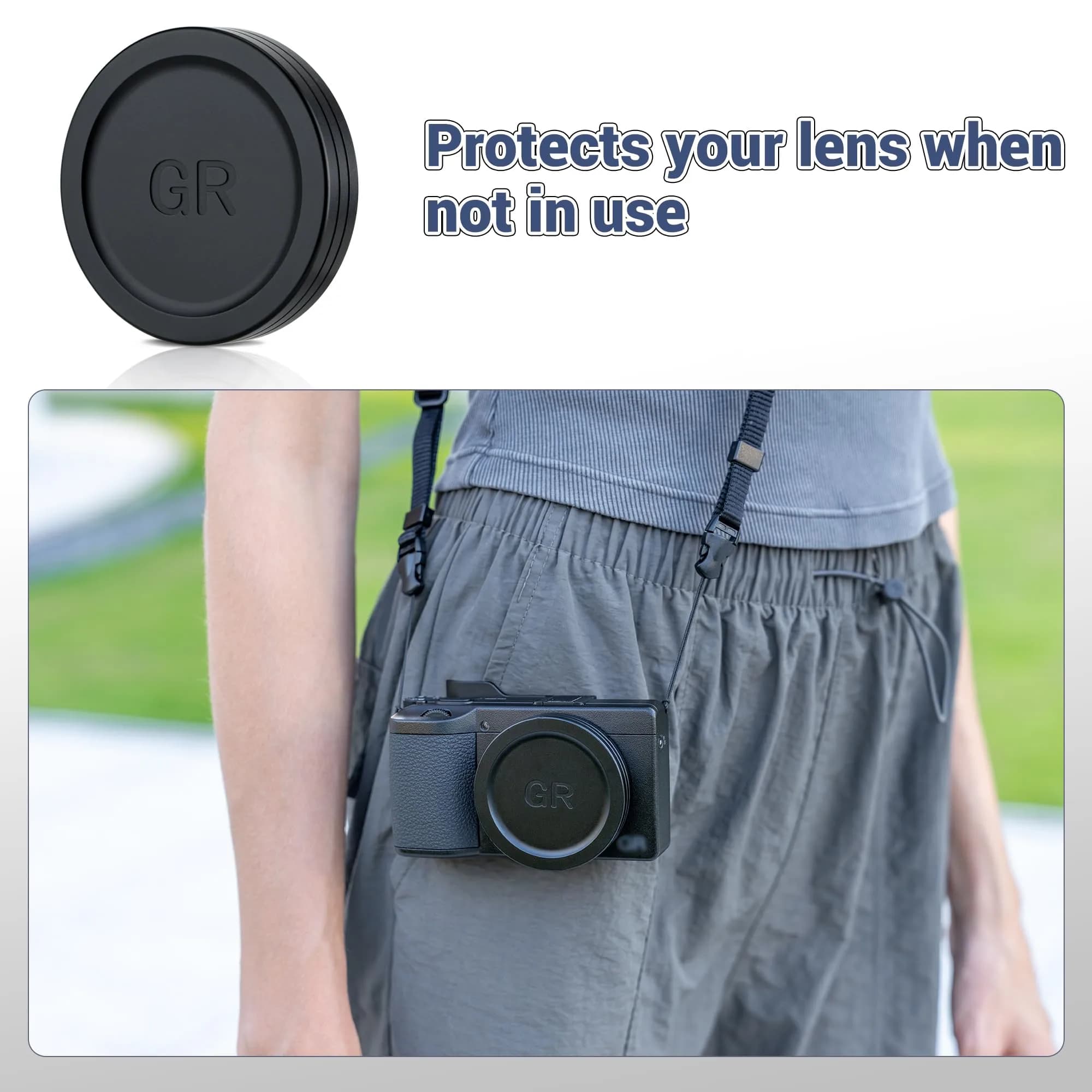 JJC Aluminum Lens Cap for Ricoh GR IV HDF Monochrome | 1.7cm (0.67in) Lens Protector - view 3
