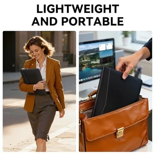WRIYES Professional Padfolio Portfolio Folder | Faux Leather, Letter-Size, Slim & Durable thumbnail 4