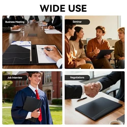 WRIYES Professional Padfolio Portfolio Folder | Faux Leather, Letter-Size, Slim & Durable thumbnail 5