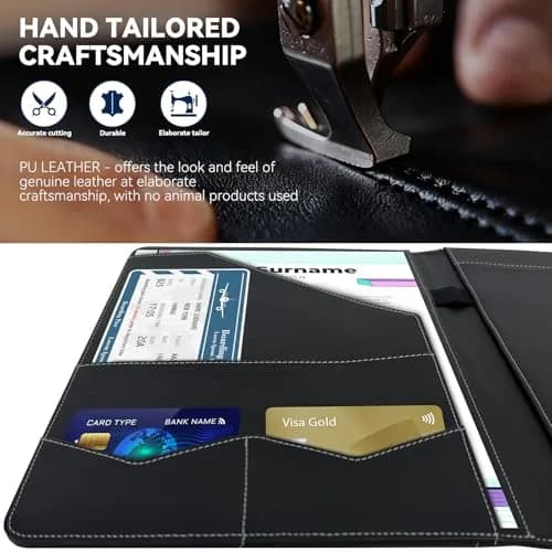 WRIYES Professional Padfolio Portfolio Folder | Faux Leather, Letter-Size, Slim & Durable thumbnail 6