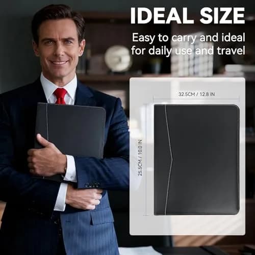 WRIYES Professional Padfolio Portfolio Folder | Faux Leather, Letter-Size, Slim & Durable thumbnail 8